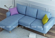 Ghế sofa vải kích thước nhỏ gam màu xanh